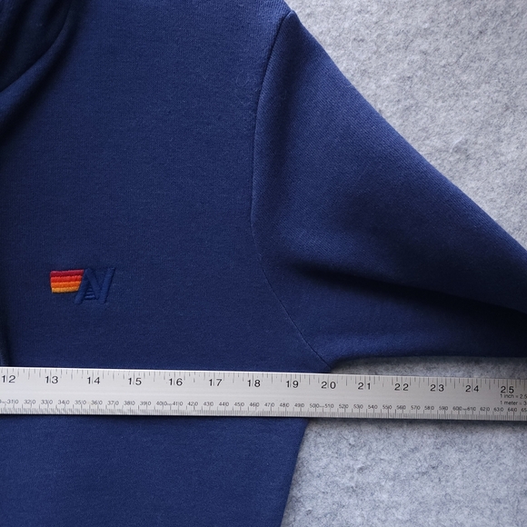 Aviator Nation Rainbow Rib Zip Up Hoodie in Navy - Picture 6 of 8